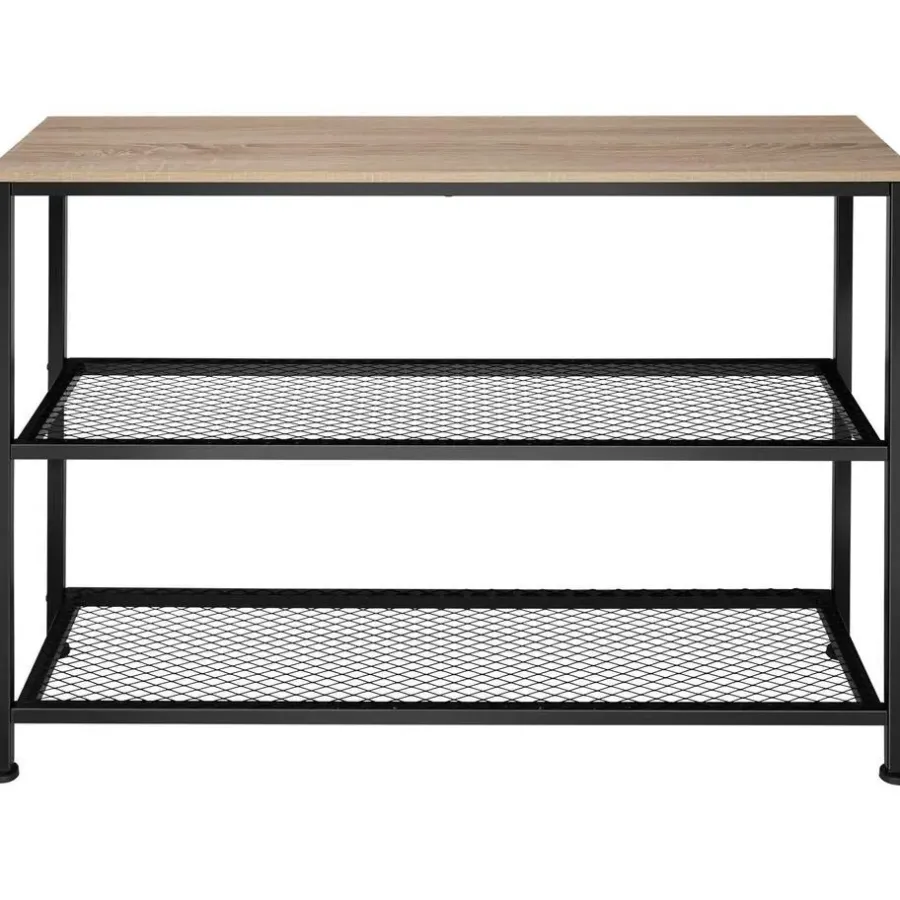 Sidetables-tectake Consoletafel Bristol 100x30x81cm, Industrieel Licht Hout, Eiken Sonoma