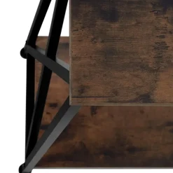 tectake Consoletafel Tacoma 100x35x80,5cm, Industrieel Hout Donker, Rustiek