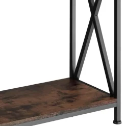 tectake Consoletafel Tacoma 100x35x80,5cm, Industrieel Hout Donker, Rustiek
