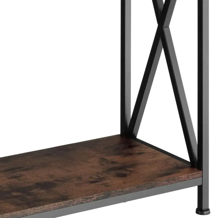 tectake Consoletafel Tacoma 100x35x80,5cm, Industrieel Hout Donker, Rustiek