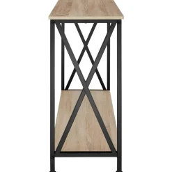Sidetables-tectake Consoletafel Tacoma 100x35x80,5cm, Industrieel Licht Hout, Eiken Sonoma