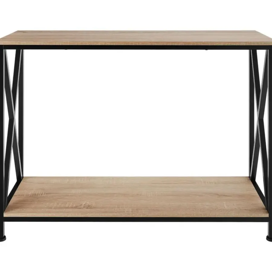 Sidetables-tectake Consoletafel Tacoma 100x35x80,5cm, Industrieel Licht Hout, Eiken Sonoma