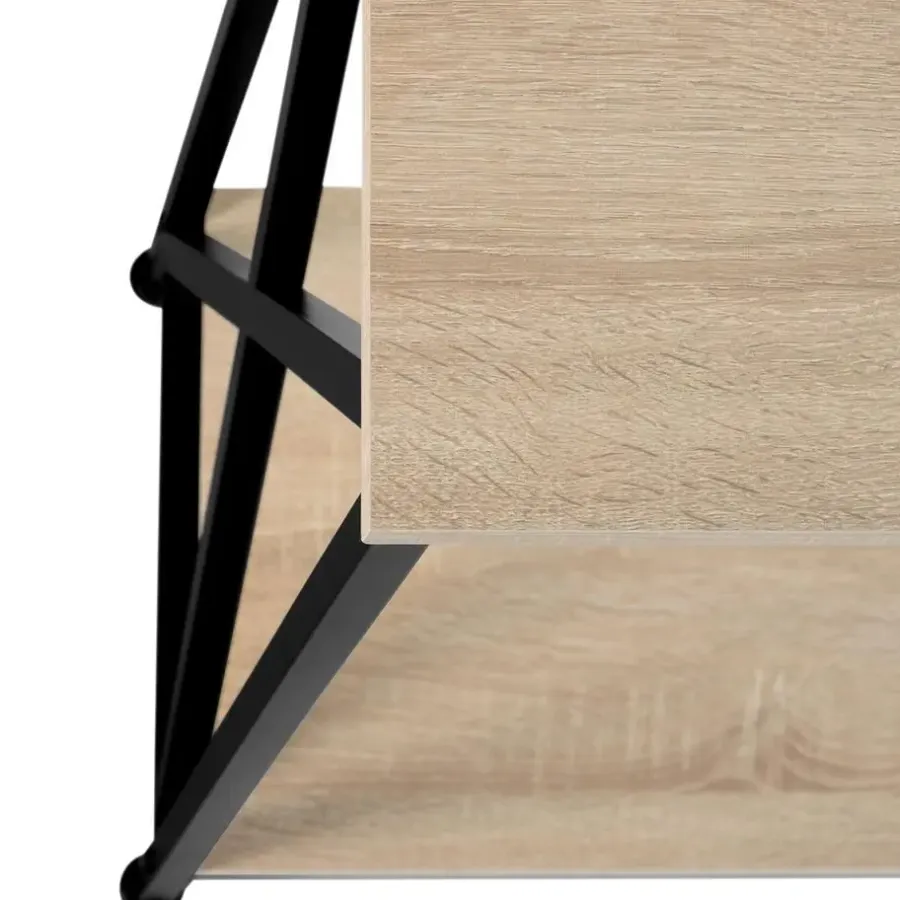 Sidetables-tectake Consoletafel Tacoma 100x35x80,5cm, Industrieel Licht Hout, Eiken Sonoma