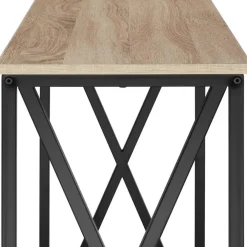 Sidetables-tectake Consoletafel Tacoma 100x35x80,5cm, Industrieel Licht Hout, Eiken Sonoma