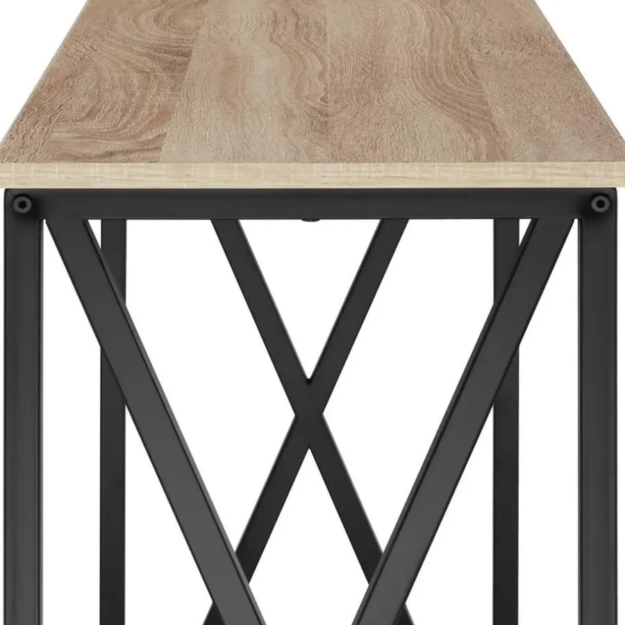 Sidetables-tectake Consoletafel Tacoma 100x35x80,5cm, Industrieel Licht Hout, Eiken Sonoma