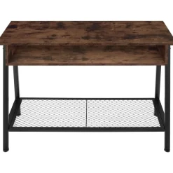 tectake Consoletafel Tralee 100x35x80,5cm, Industrieel Hout Donker, Rustiek