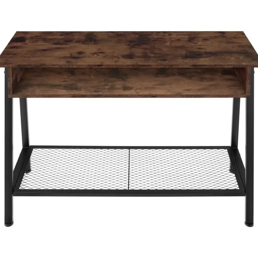 tectake Consoletafel Tralee 100x35x80,5cm, Industrieel Hout Donker, Rustiek