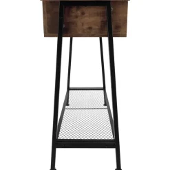 tectake Consoletafel Tralee 100x35x80,5cm, Industrieel Hout Donker, Rustiek
