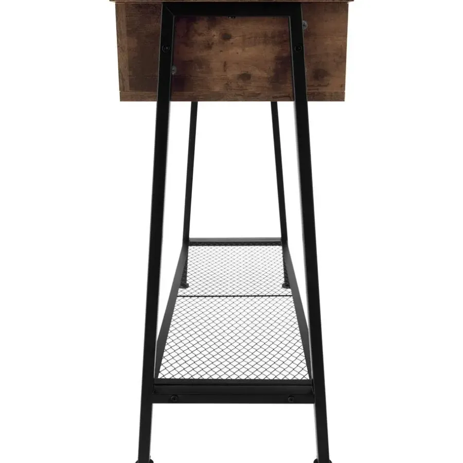 tectake Consoletafel Tralee 100x35x80,5cm, Industrieel Hout Donker, Rustiek