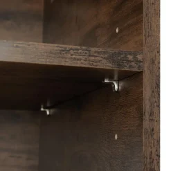 tectake Dressoir Navan 147x41x60,5cm, Industrieel Hout Donker, Rustiek