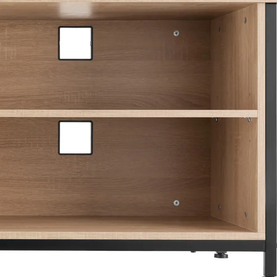 tectake Dressoir Navan 147x41x60,5cm, Industrieel Licht Hout, Eiken Sonoma