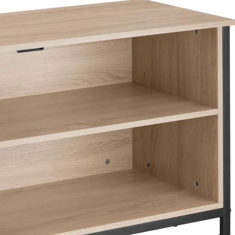 tectake Dressoir Navan 147x41x60,5cm, Industrieel Licht Hout, Eiken Sonoma
