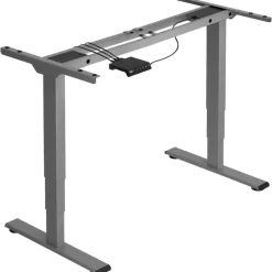 tectake ® Elektrisch In Hoogte Verstelbaar Bureau - Metalen Frame - Grijs