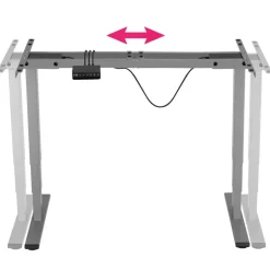 tectake ® Elektrisch In Hoogte Verstelbaar Bureau - Metalen Frame - Grijs