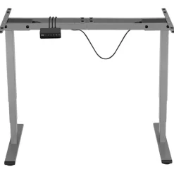 tectake ® Elektrisch In Hoogte Verstelbaar Bureau - Metalen Frame - Grijs