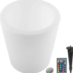 Staande Lampen-tectake Flessenkoeler Luminous Curve Cooler, LED, met afstandsbediening, Wit