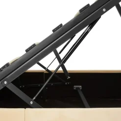 tectake Gestoffeerd bed met LED & opbergruimte, 140 x 200 cm, Beige