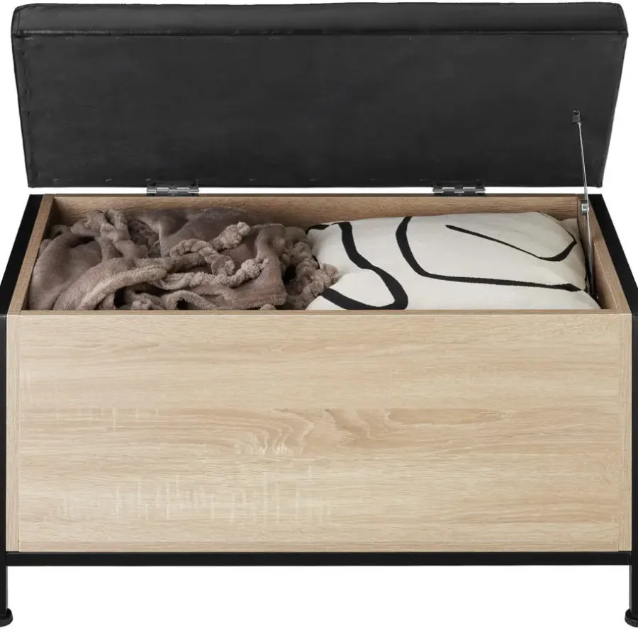 Hockers En Voetenbanken-tectake Gestoffeerde zitkist Calico 81,5x41,5x50,5cm