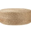 Poefen-tectake Handgemaakte poef Banno Elipse van jute, rond, boho-stijl, Beige