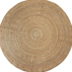 tectake ® Handgeweven tapijt Glim van jute, boho-stijl, rond Ø 200 cm
