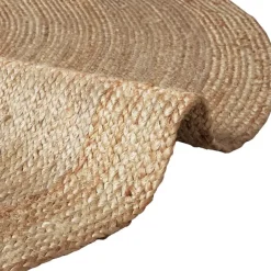 tectake ® Handgeweven tapijt Glim van jute, boho-stijl, rond Ø 200 cm