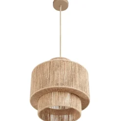 Hanglampen-tectake Hanglamp Allegra van jute in boho-stijl, 40W, Natuur