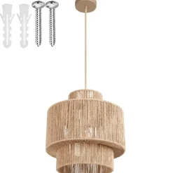 Hanglampen-tectake Hanglamp Allegra van jute in boho-stijl, 40W, Natuur