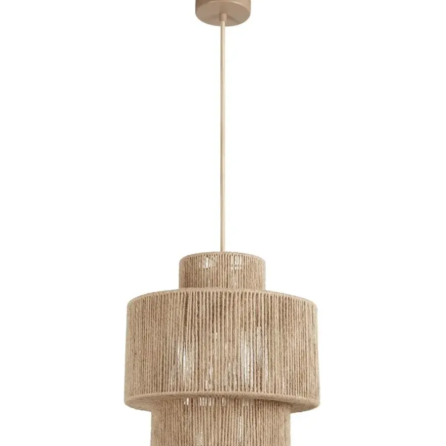 Hanglampen-tectake Hanglamp Allegra van jute in boho-stijl, 40W, Natuur