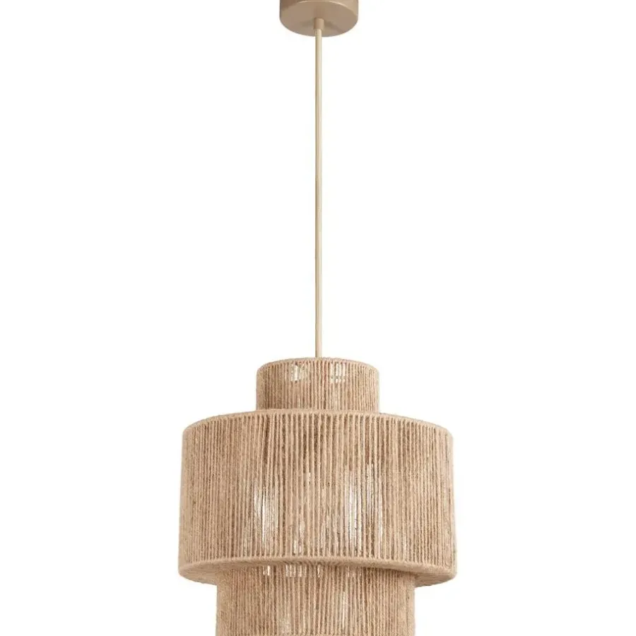 Hanglampen-tectake Hanglamp Allegra van jute in boho-stijl, 40W, Natuur
