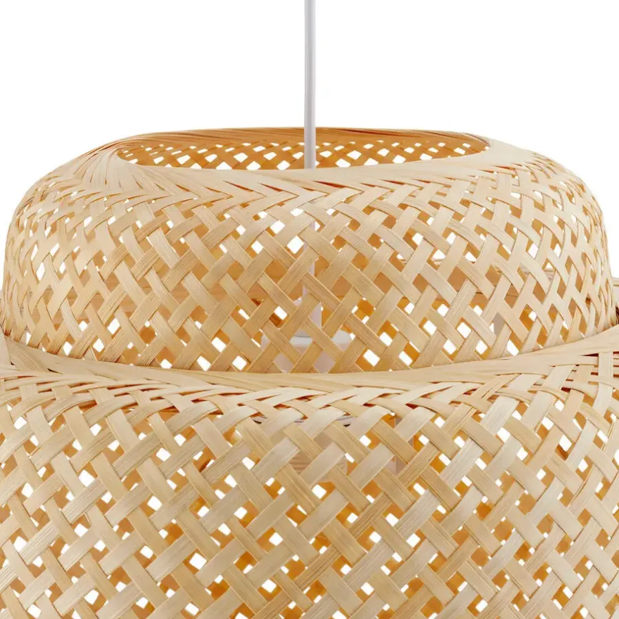 tectake Hanglamp Lignea Lux van bamboe, in boho-stijl, 40W, Bruin