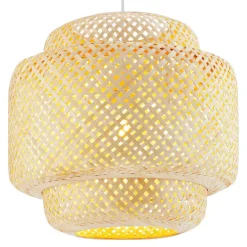 tectake Hanglamp Lignea Lux van bamboe, in boho-stijl, 40W, Bruin