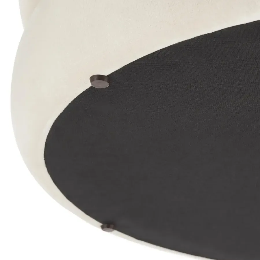tectake Hocker Altu XL, gestoffeerd, opbergruimte, Fluweellook Crèmewit