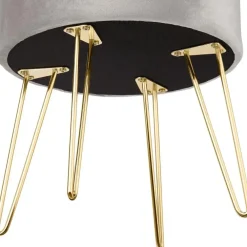 tectake Hocker Ava gestoffeerd in fluweellook 300kg met opbergruimte