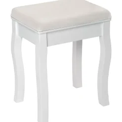 tectake Hocker voor makeup-tafel rozenpatroon, Wit