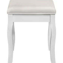 tectake Hocker voor makeup-tafel rozenpatroon, Wit