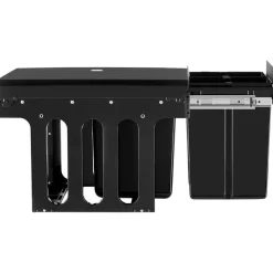 Prullenbakken-tectake Inbouw prullenbak Ashlyn, 3-voudige scheiding, 31L, telescooprails