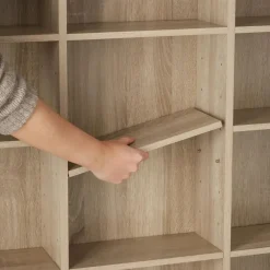 Wandkasten-tectake Kast Stevie 105,5x19x136,5cm, Licht Hout, Eiken Sonoma