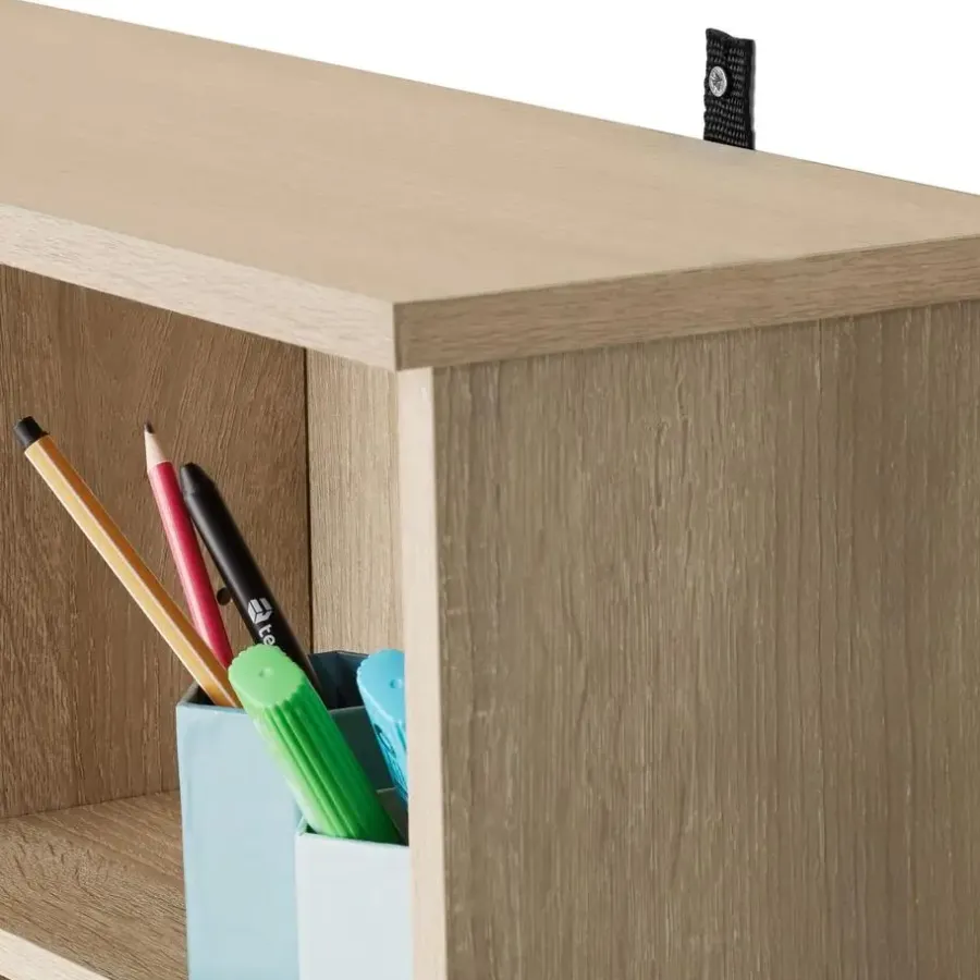 Wandkasten-tectake Kast Stevie 105,5x19x136,5cm, Licht Hout, Eiken Sonoma