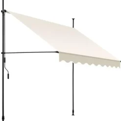 Schaduwdoeken-tectake Klemluifel met zwengel, in hoogte verstelbaar, Beige