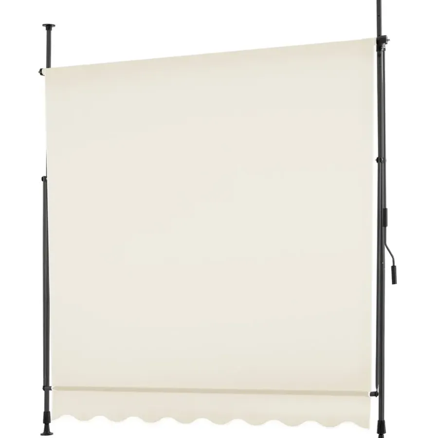 Schaduwdoeken-tectake Klemluifel met zwengel, in hoogte verstelbaar, Beige