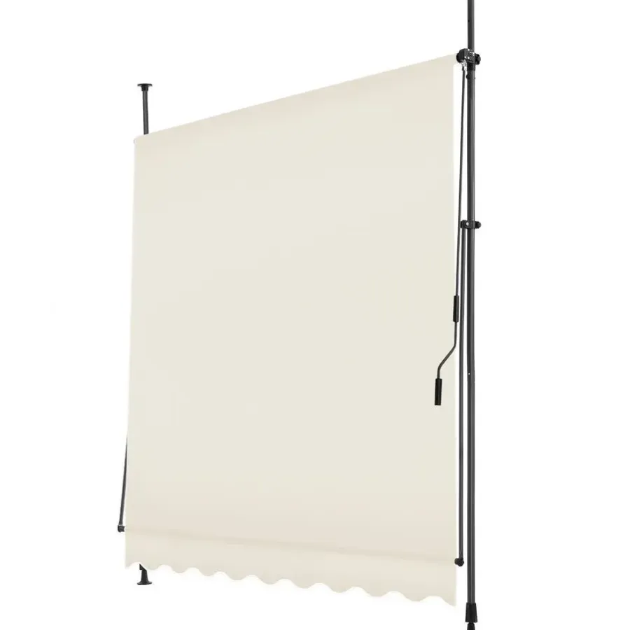 Schaduwdoeken-tectake Klemluifel met zwengel, in hoogte verstelbaar, Beige