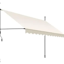 Schaduwdoeken-tectake Klemluifel met zwengel, in hoogte verstelbaar, Beige