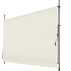 Schaduwdoeken-tectake Klemluifel met zwengel, in hoogte verstelbaar, Beige