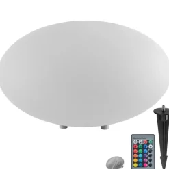 Buitenverlichting|Staande Lampen-tectake Kogellamp Luminous Eye, LED, met afstandsbediening, Wit