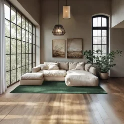tectake ® Kortpolig vloerkleed Soft Zone 140 x 200 cm - Groen