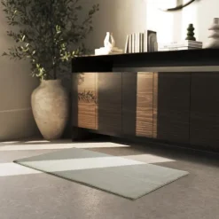 Vloerkleden-tectake ® Kortpolig vloerkleed Soft Zone 60 x 110 cm - Zandkleur