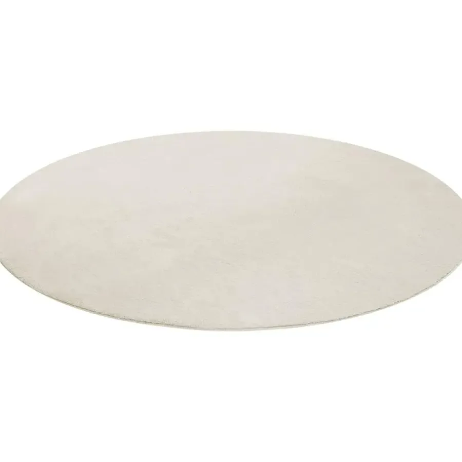 Ronde Vloerkleden-tectake ® Kortpolig vloerkleed Soft Zone Ø 120 cm - Crème