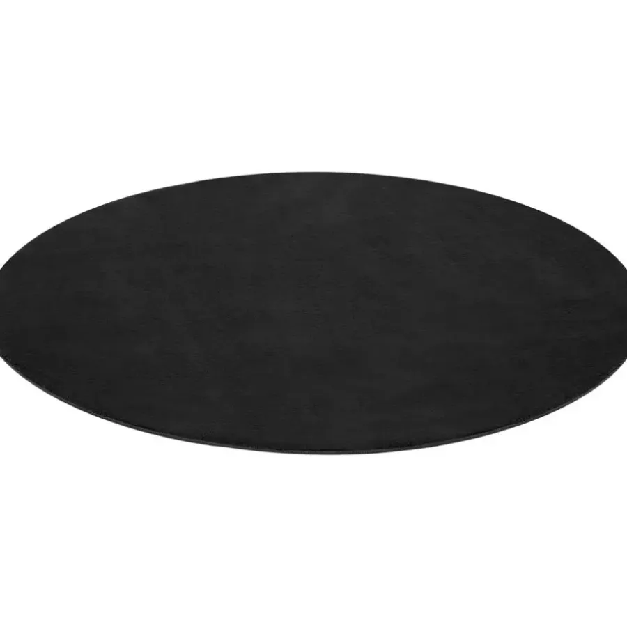 tectake ® Kortpolig vloerkleed Soft Zone Ø 120 cm - Zwart