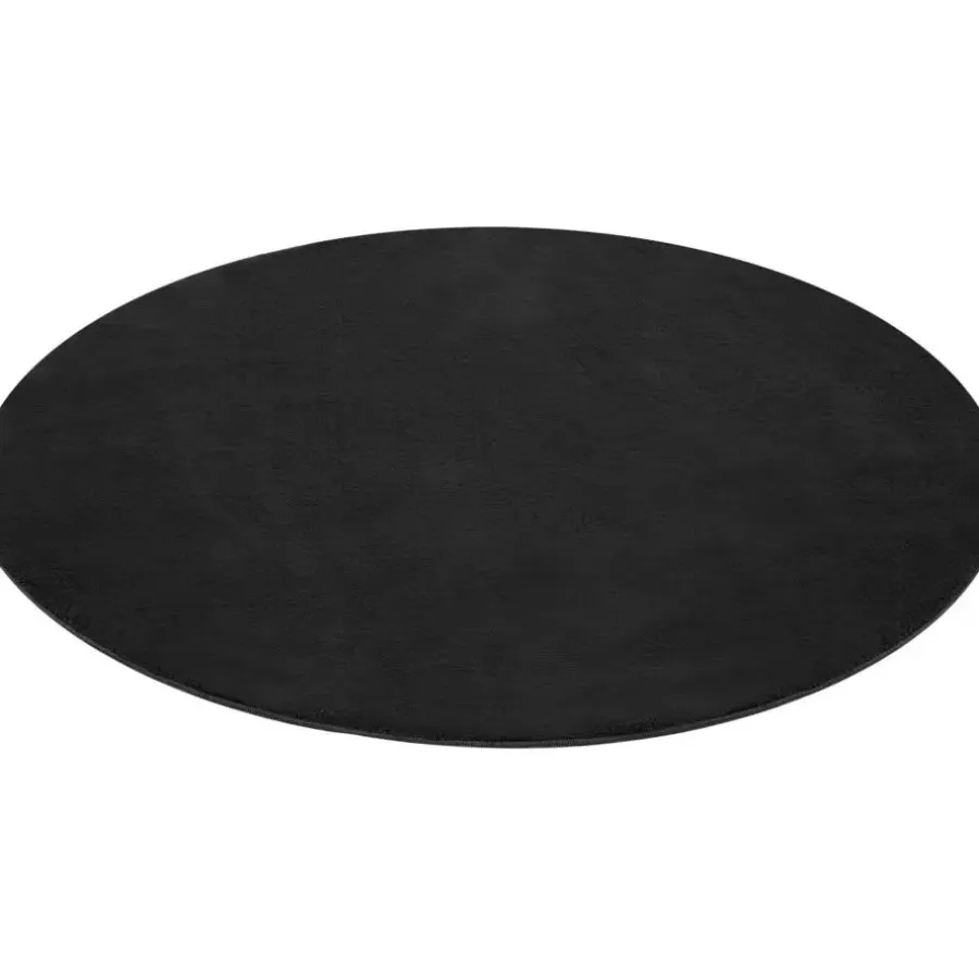 tectake ® Kortpolig vloerkleed Soft Zone Ø 120 cm - Zwart