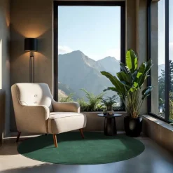 Vloerkleden|Ronde Vloerkleden-tectake ® Kortpolig vloerkleed Soft Zone Ø 120 cm - Groen